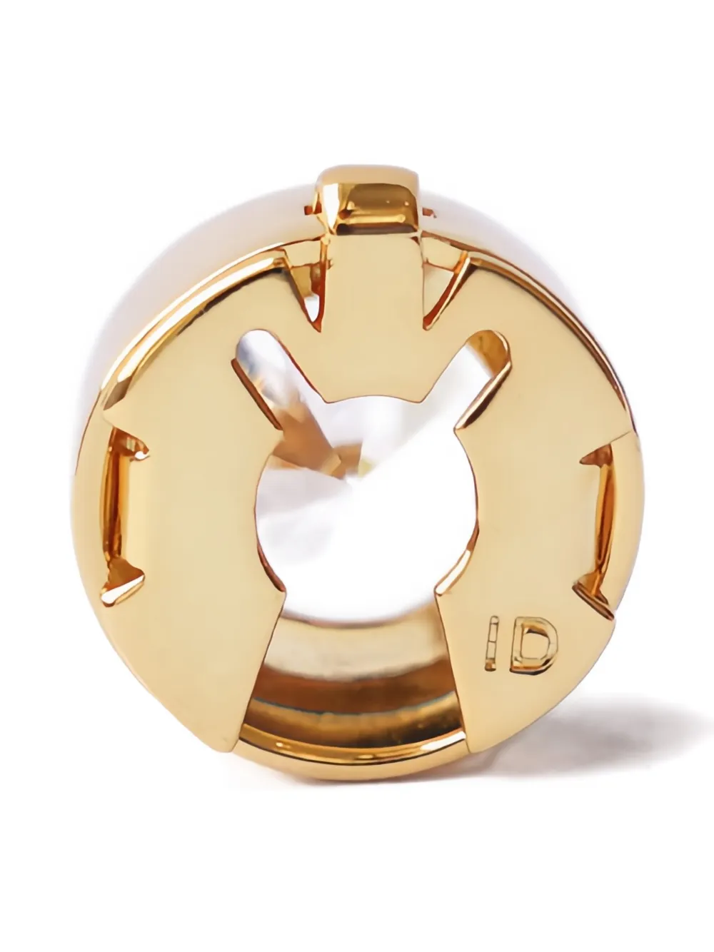 Izabel Display Stone-embellished Gold-plated Button Cover In Gold