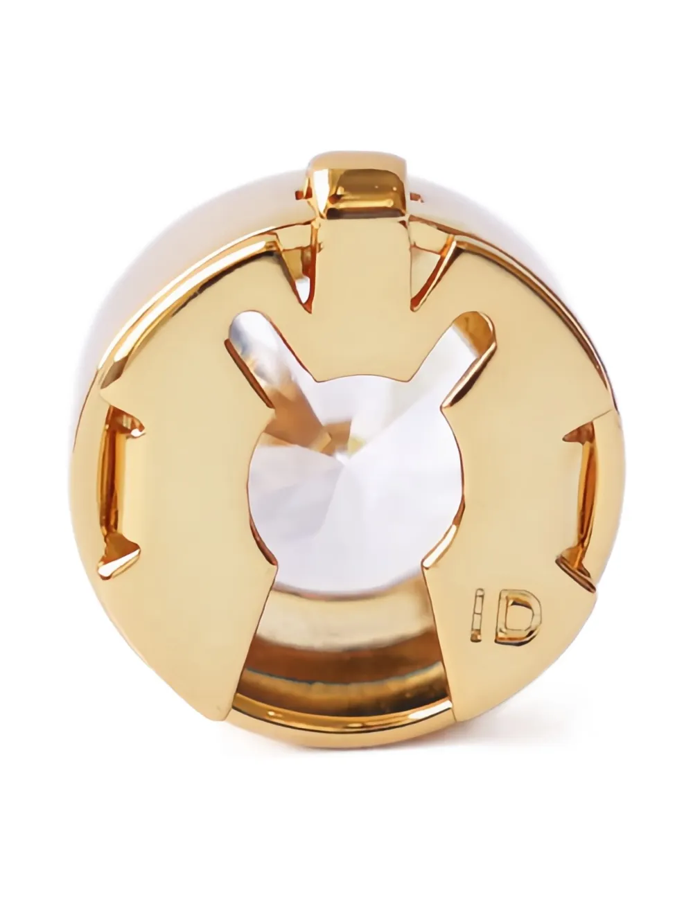 Stone-Embellished Gold-Plated Button Cover