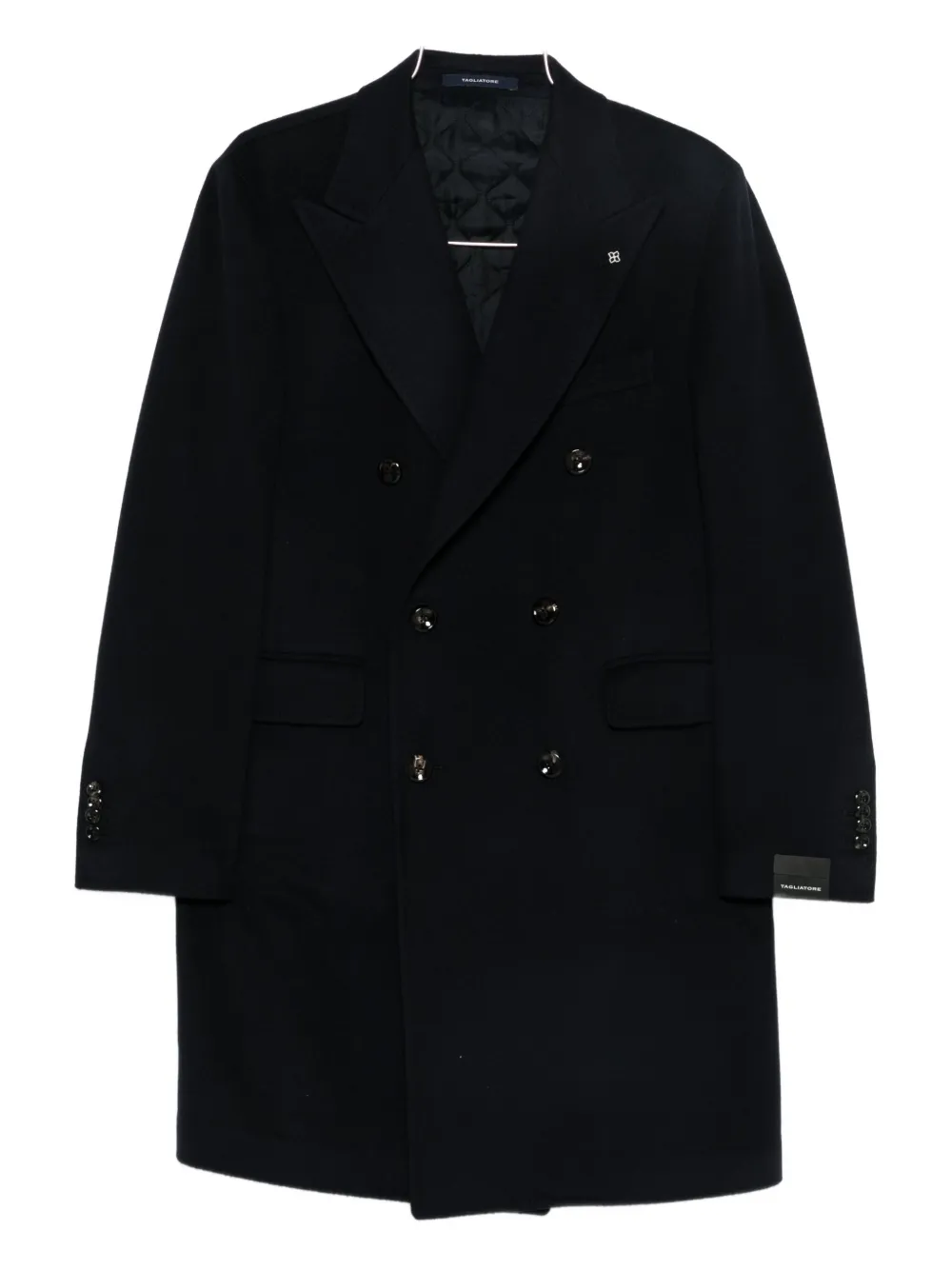 Tagliatore double-breasted cashmere coat | Blue | Image 1