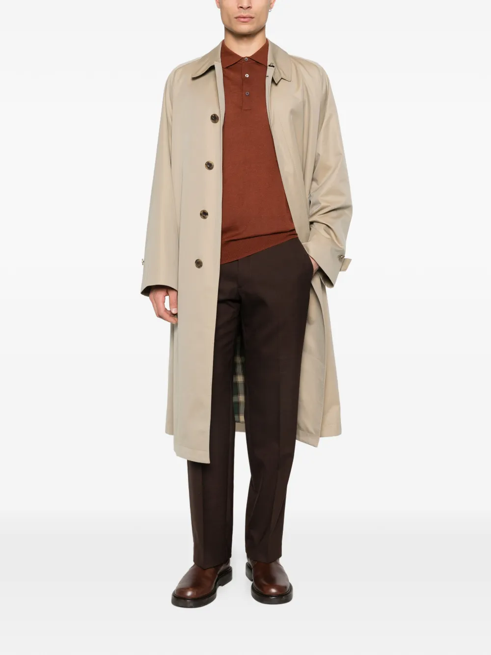 Corneliani button polo shirt - Bruin