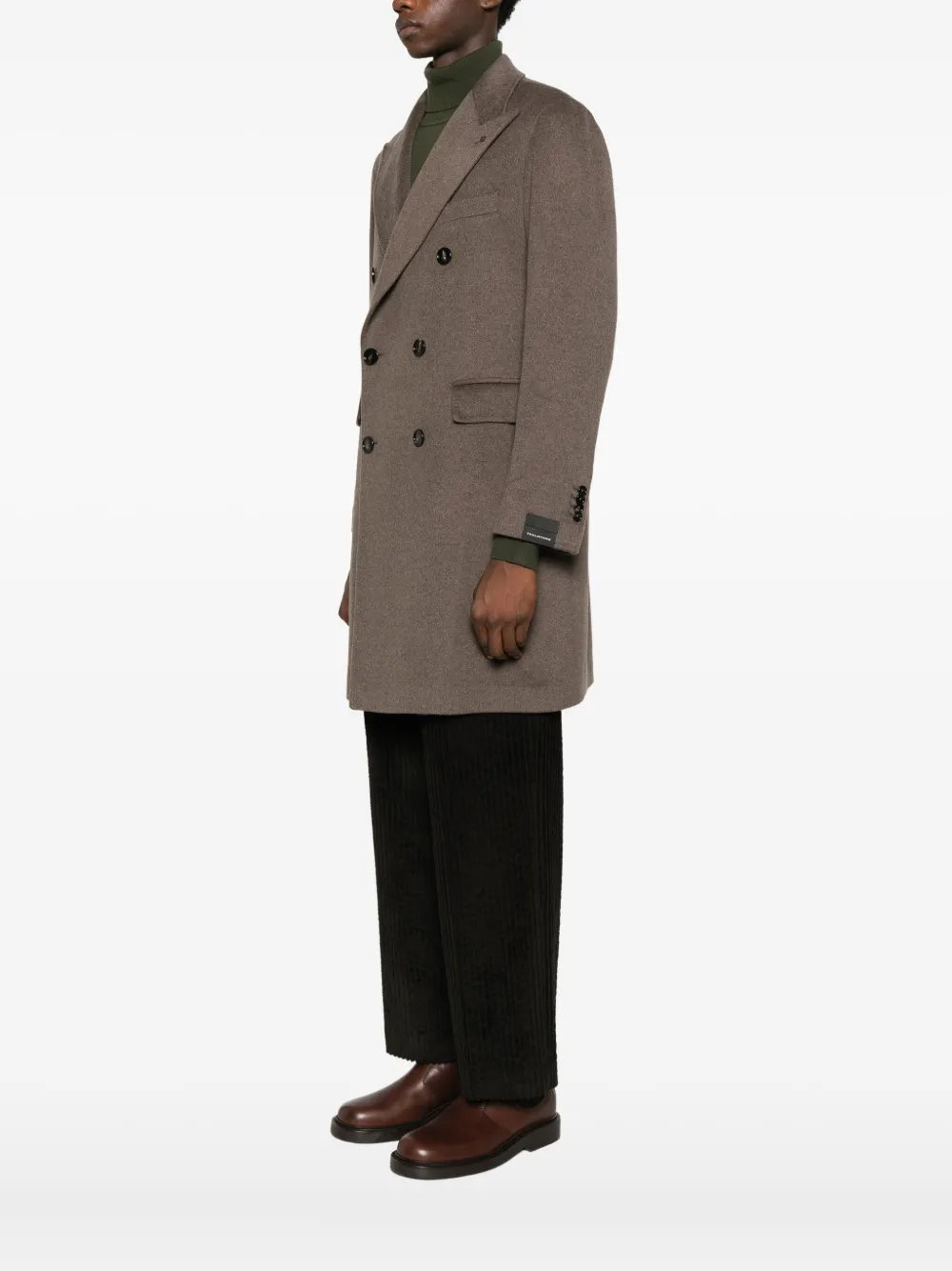 Tagliatore Kasjmier jas met dubbele rij knopen Bruin
