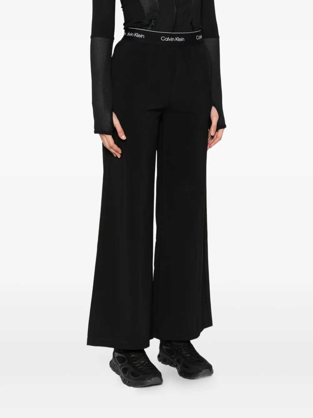 Calvin Klein Pantalon met logo tailleband Zwart