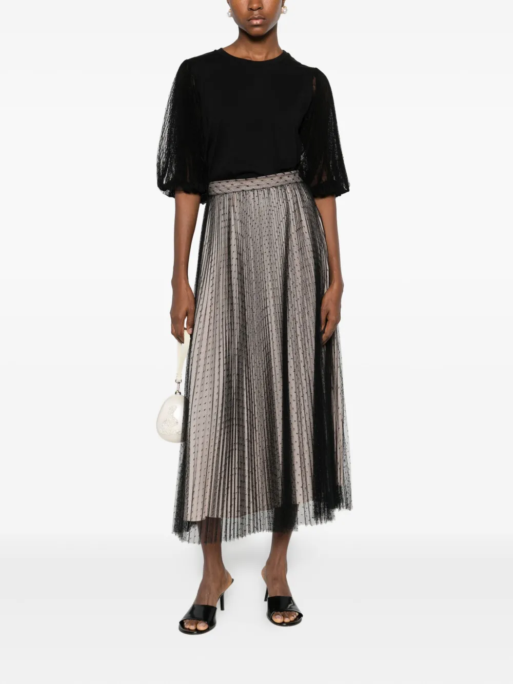 TWINSET polka-dot pleated skirt - Roze