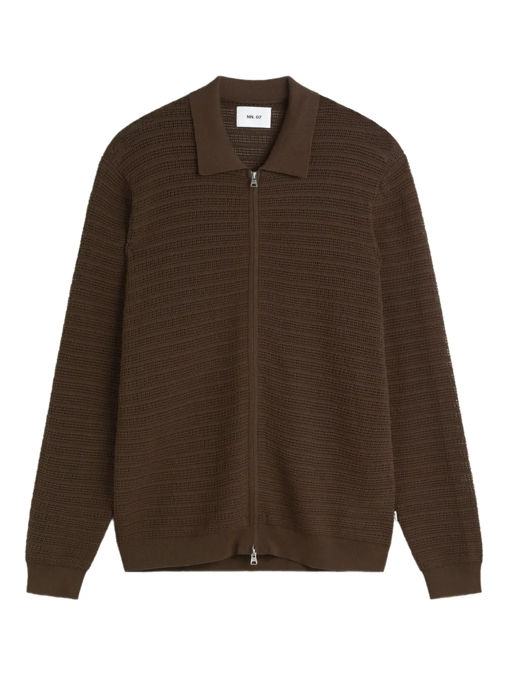 NN07 Gustav zip-up sweater | Brown | Image 1