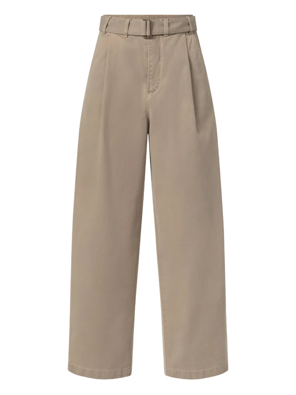 Soeur High Waist Wide Leg Trousers With Pleats In Neutral