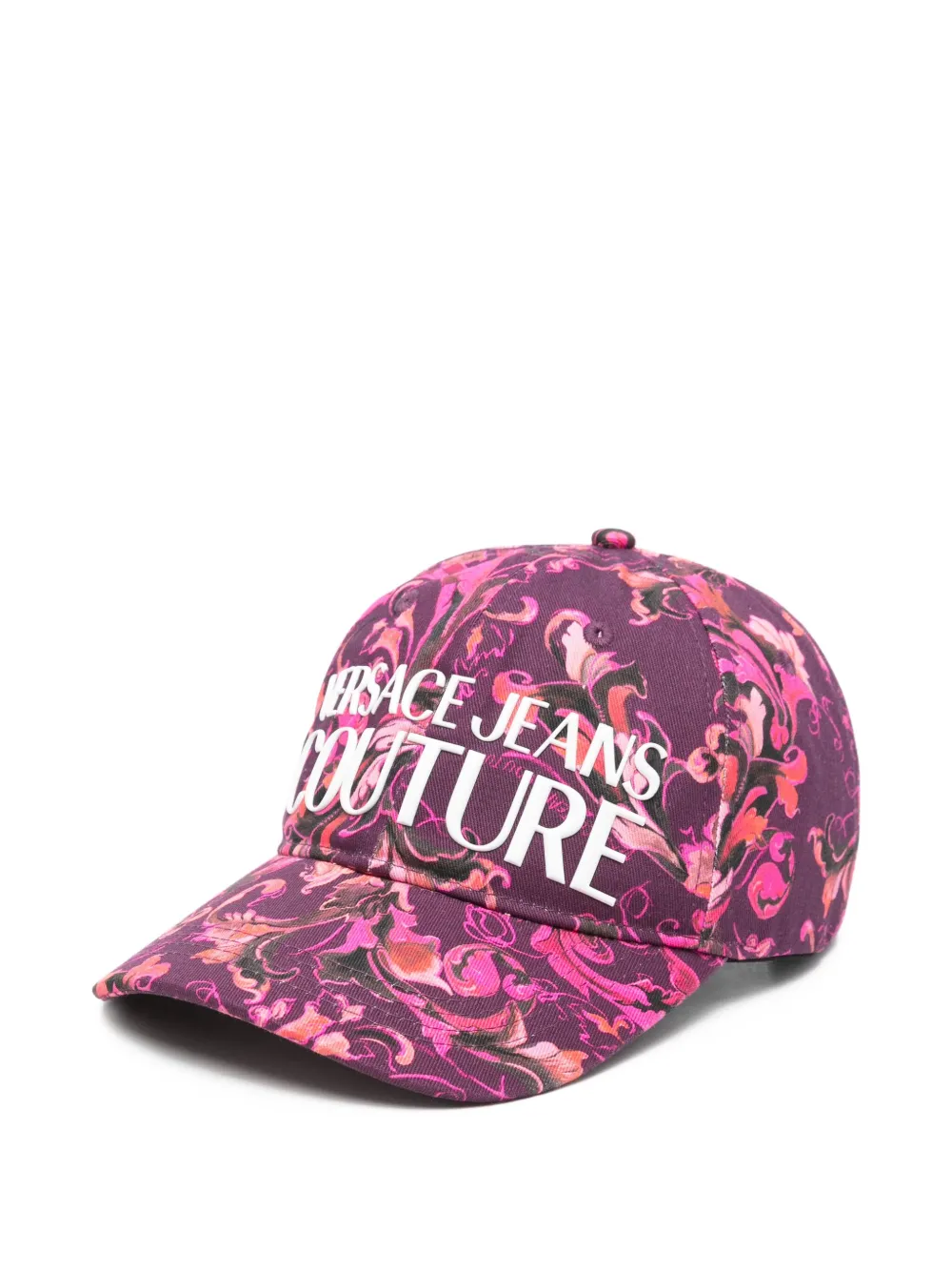 Versace Jeans Couture Baroque-print Baseball Cap In Pink
