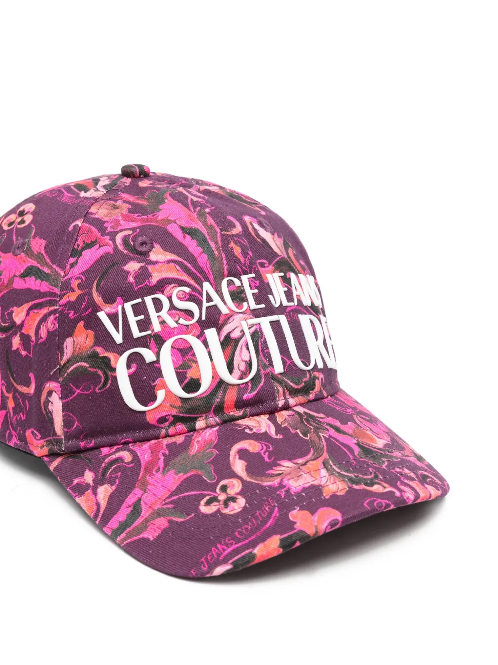 Versace Jeans Couture Baroque-print Baseball Cap In Pink