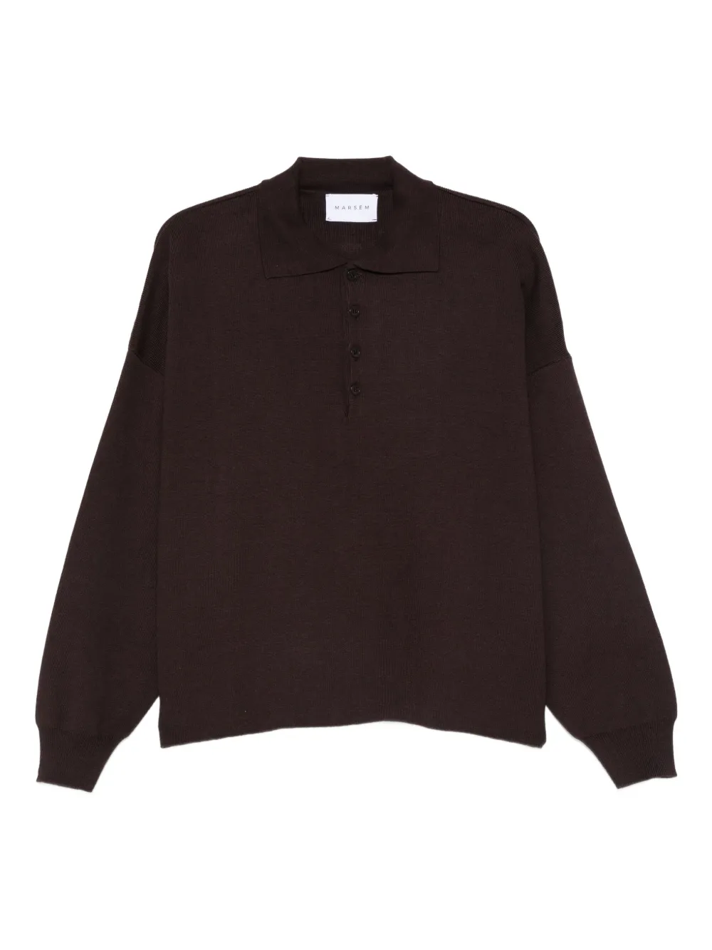 MARSEM long-sleeve knitted polo shirt | Brown | Image 1