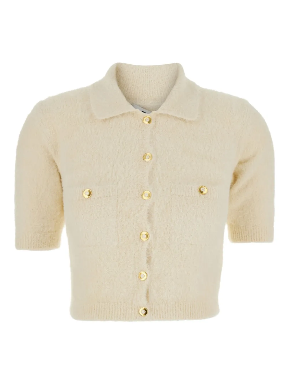 Elisabetta Franchi Short-sleeve Cardigan In Neutral