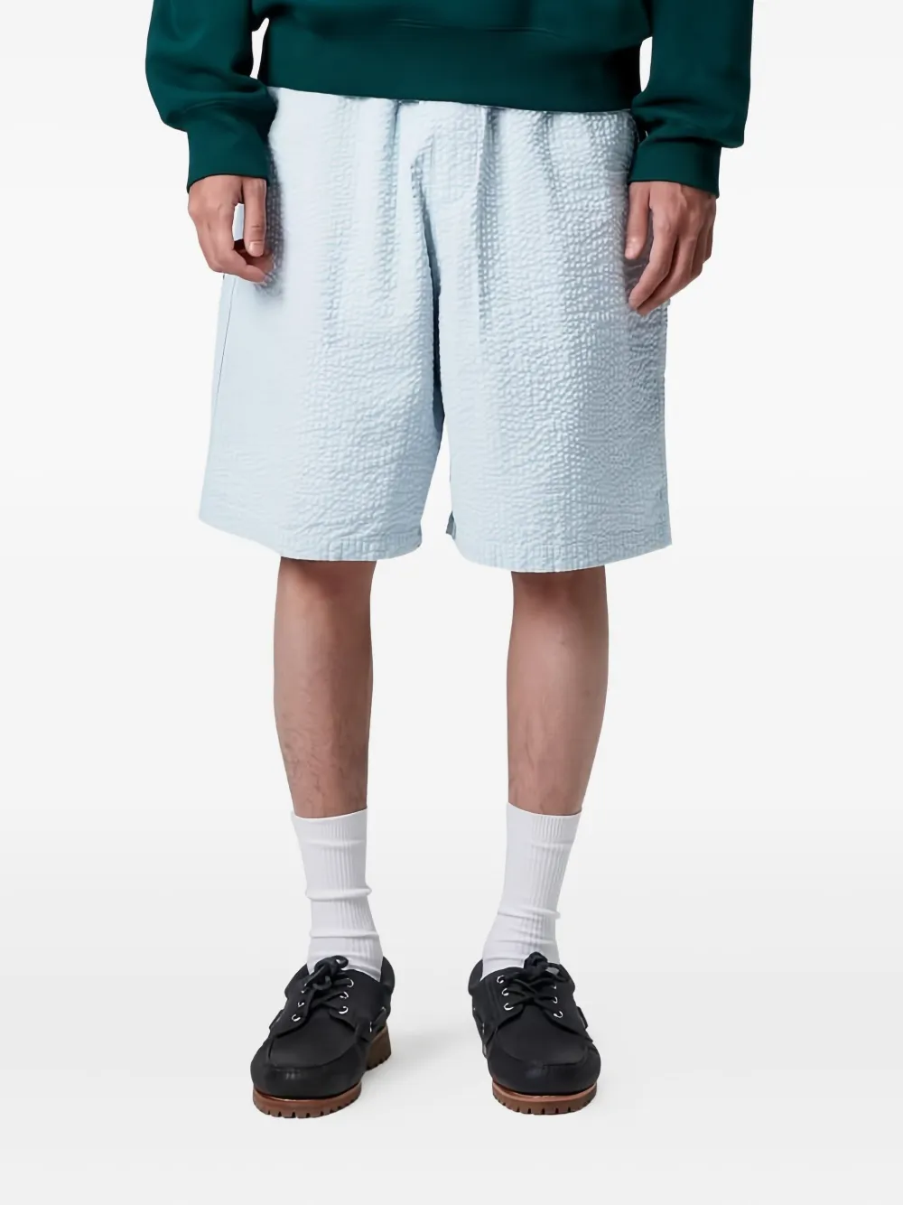 Carhartt WIP Shorts met elastische tailleband en textuur - Blauw