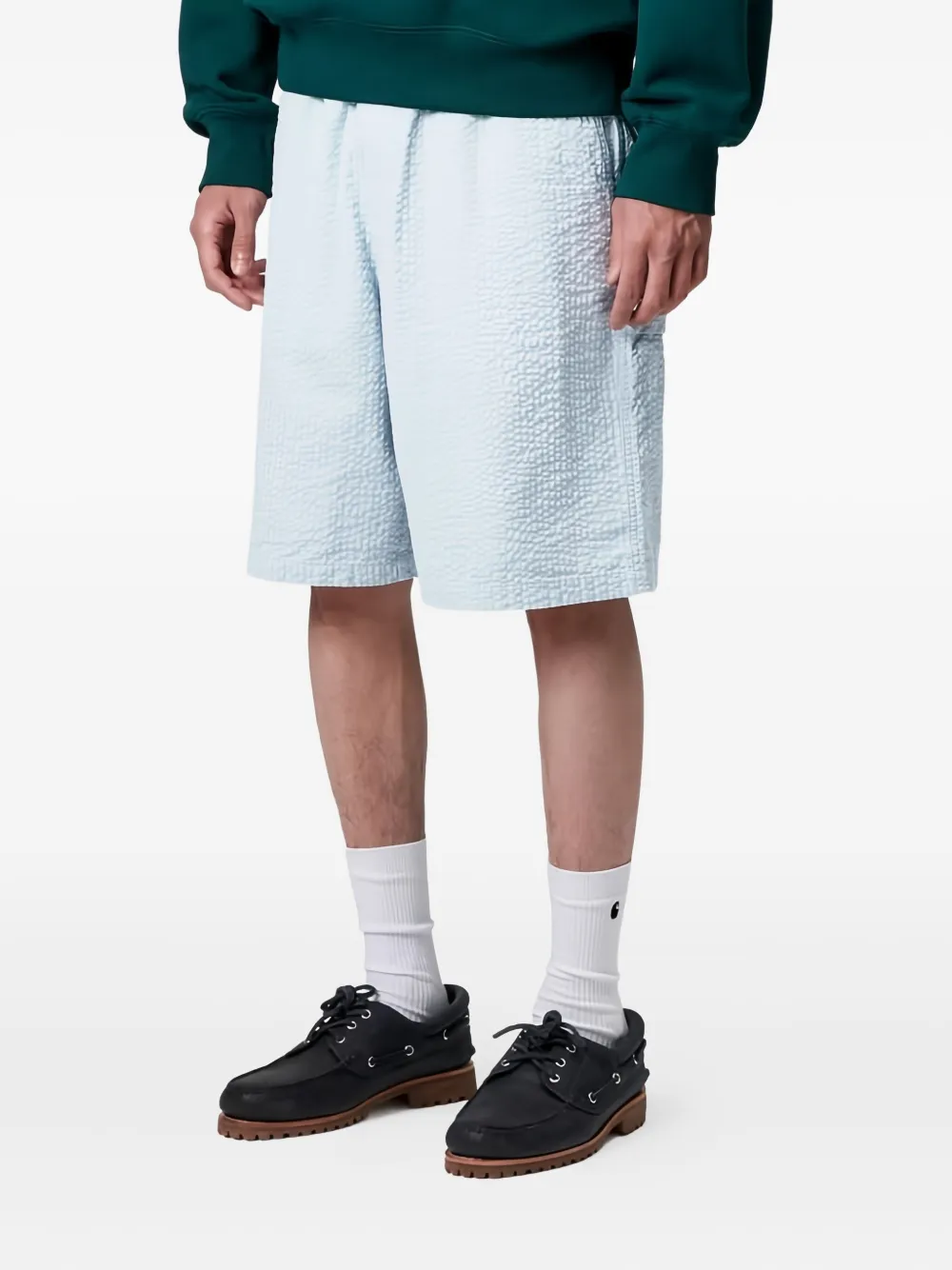 Carhartt Textured Elasticated Shorts In Blue