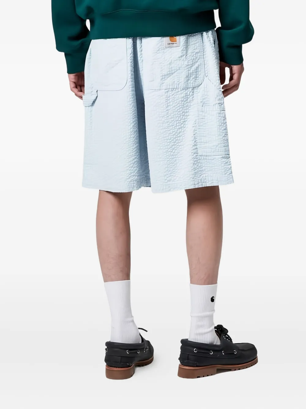 Carhartt Textured Elasticated Shorts In Blue