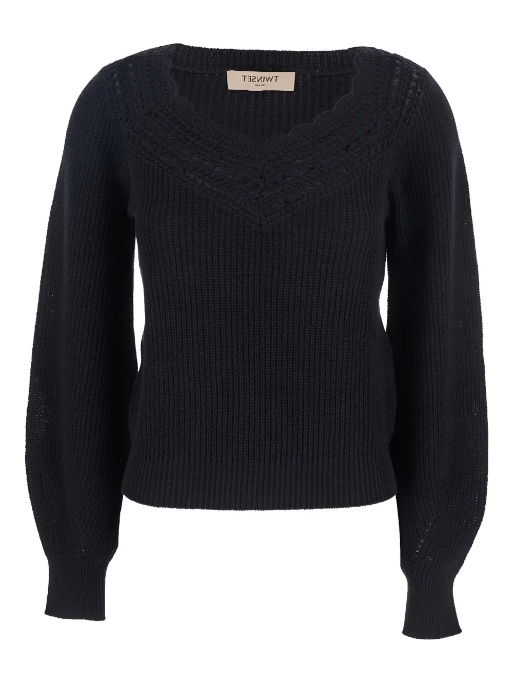 Twinset Ribbed Sweater In Black