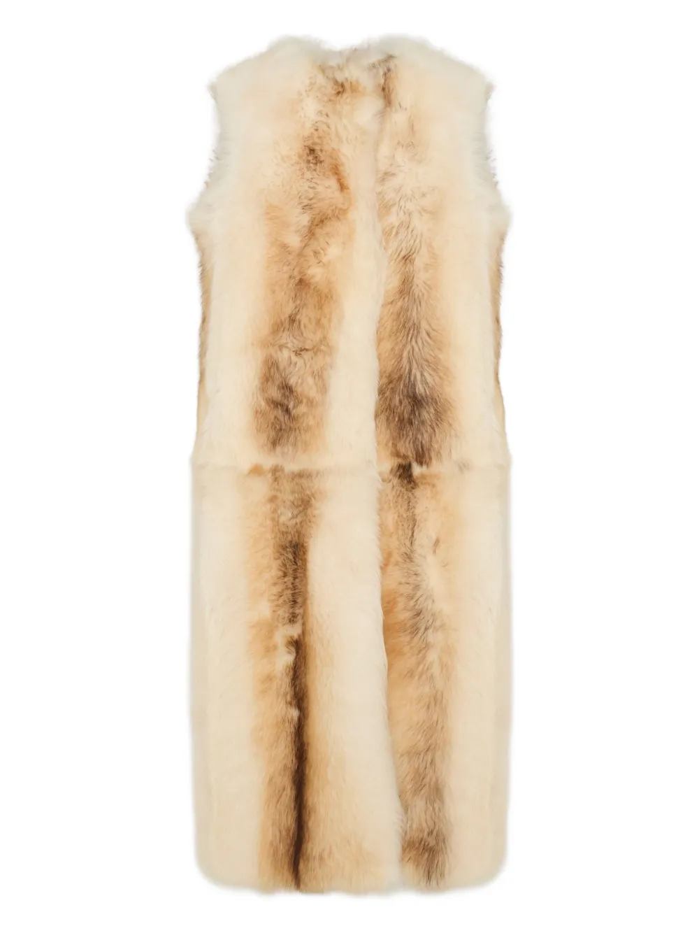 Yves Salomon Long Lamb Fur Vest In Brown