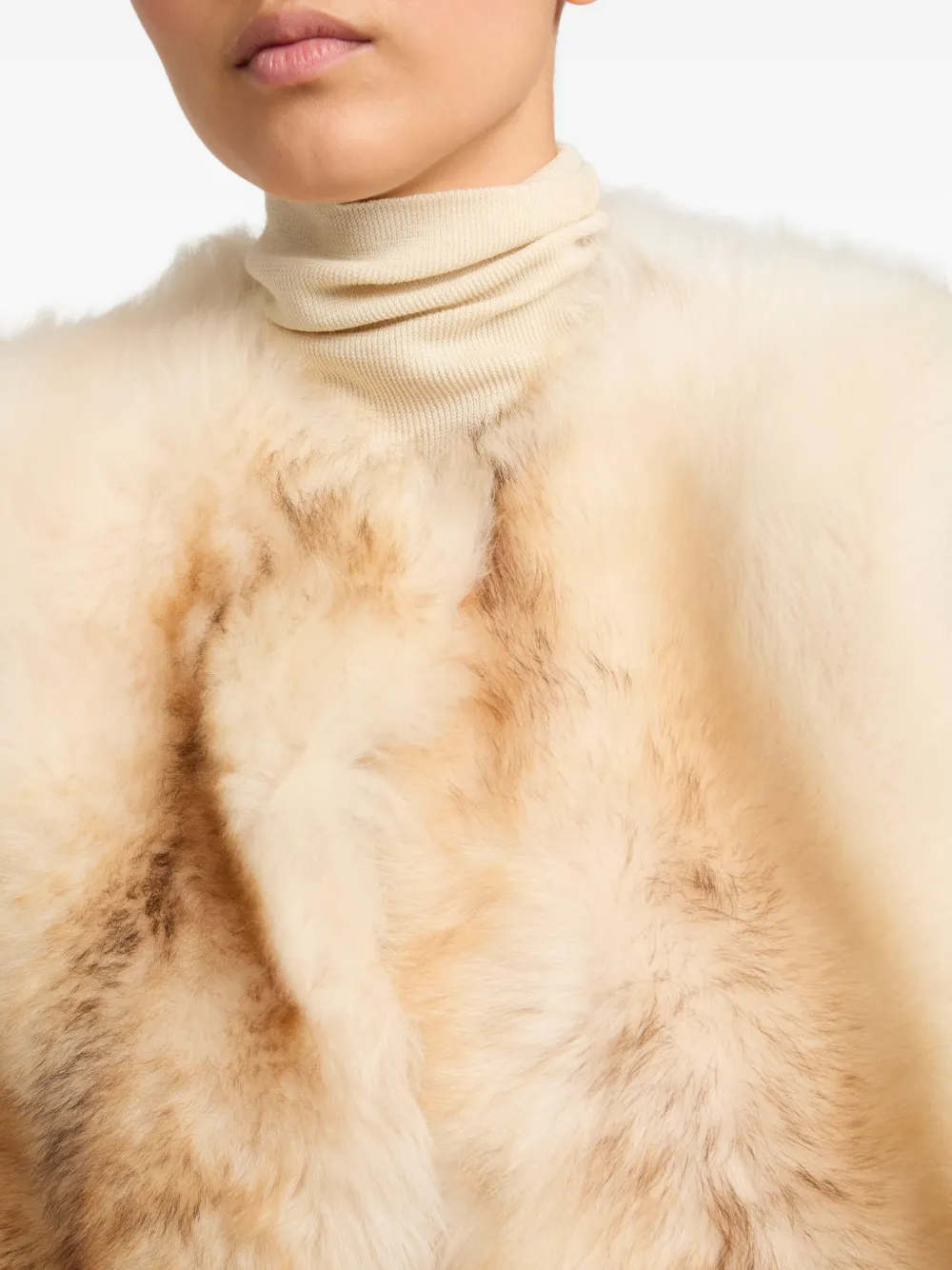 Yves Salomon Long Lamb Fur Vest In Brown