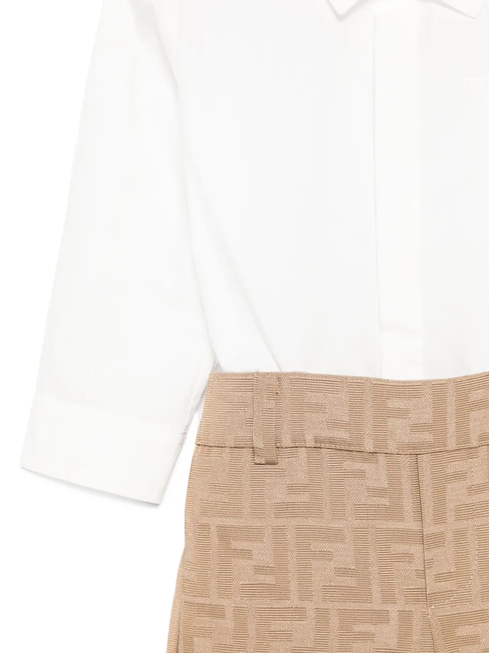 Fendi Kids Shorts met FF-patroon Camel