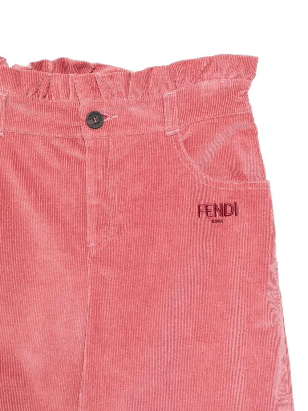 Fendi Kids Ribfluwelen broek Roze