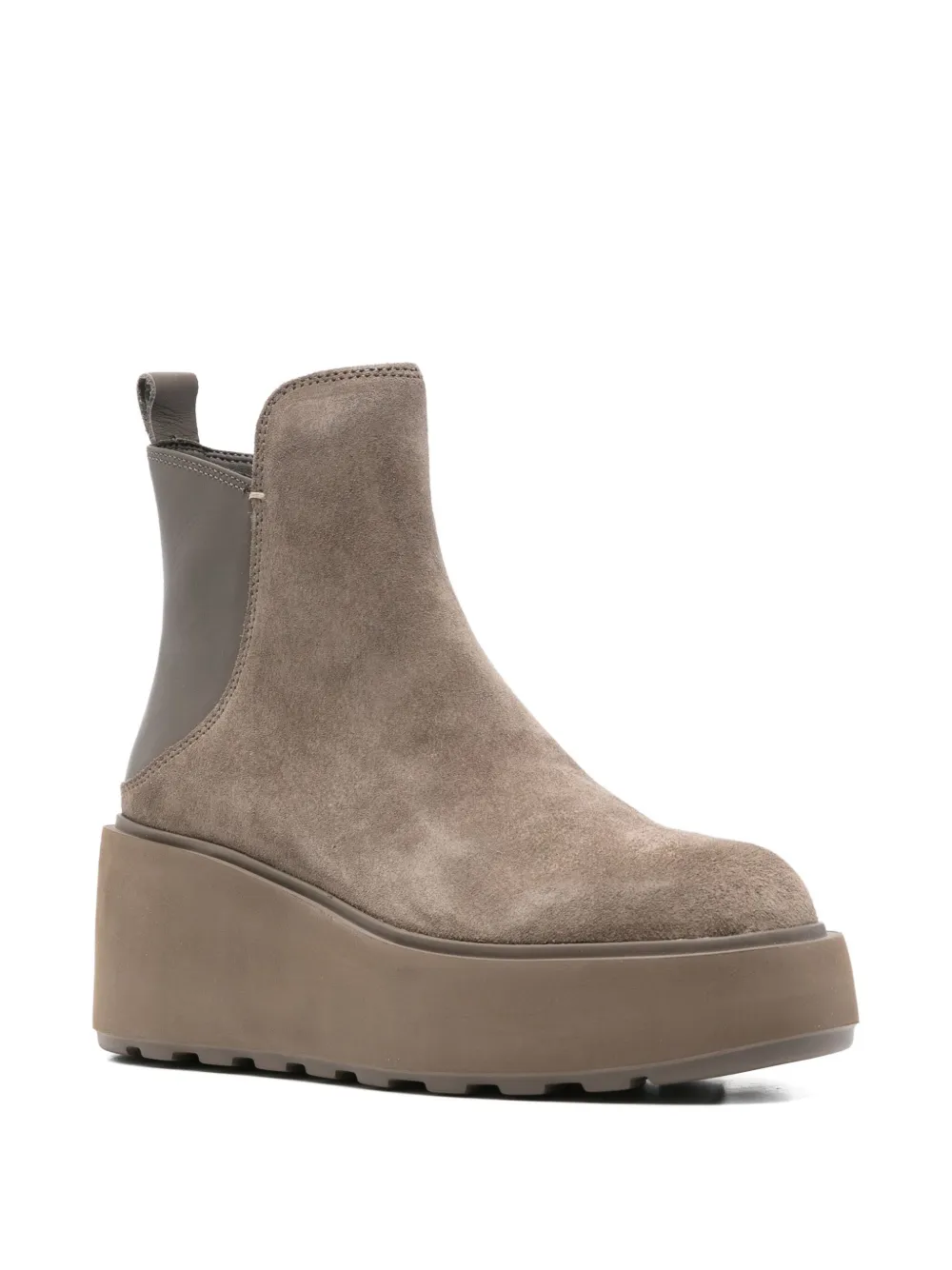 CAFèNOIR 75 mm leren Chelsea laarzen met plateauzool Bruin