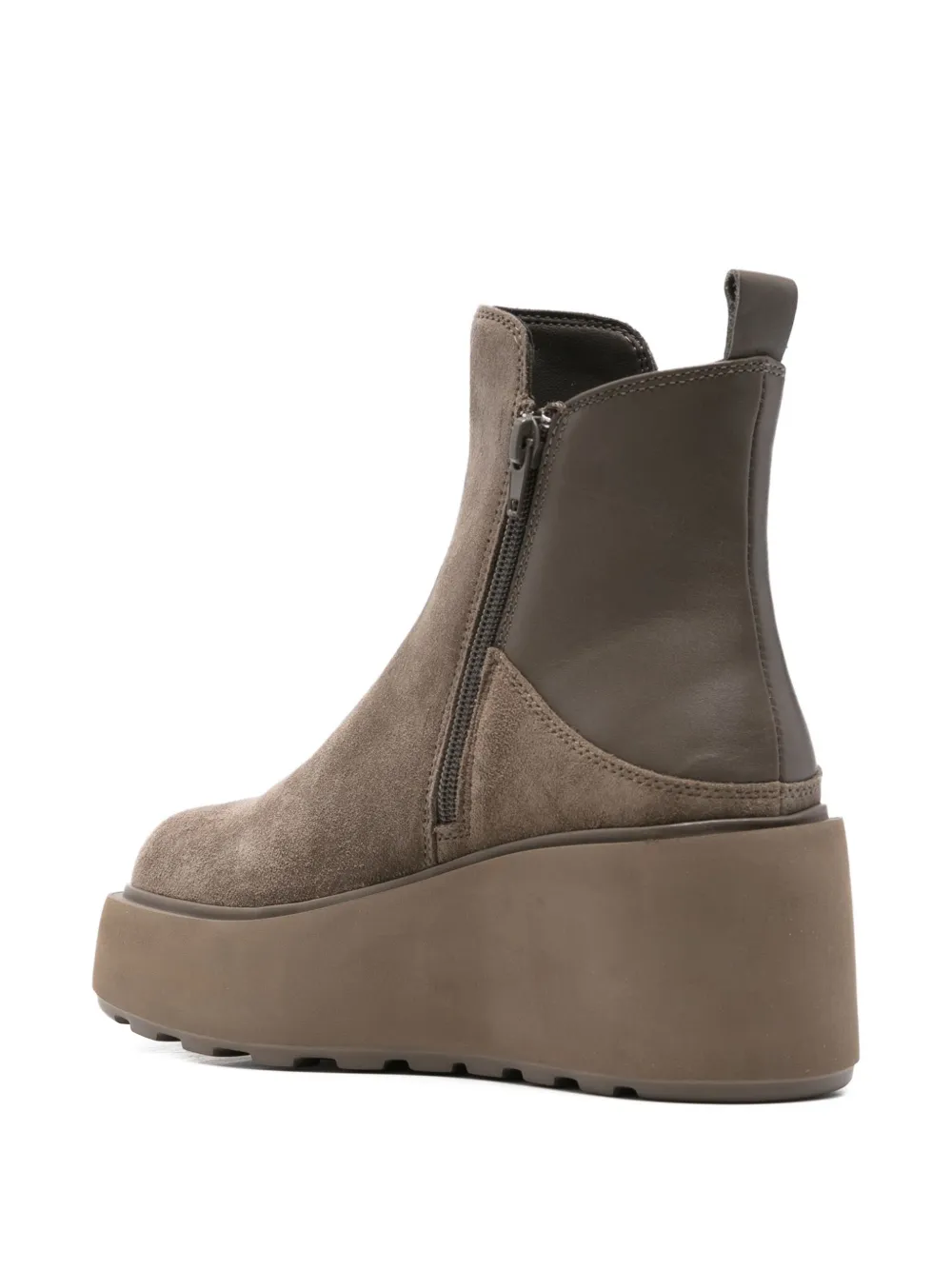 CAFèNOIR 75 mm leren Chelsea laarzen met plateauzool Bruin