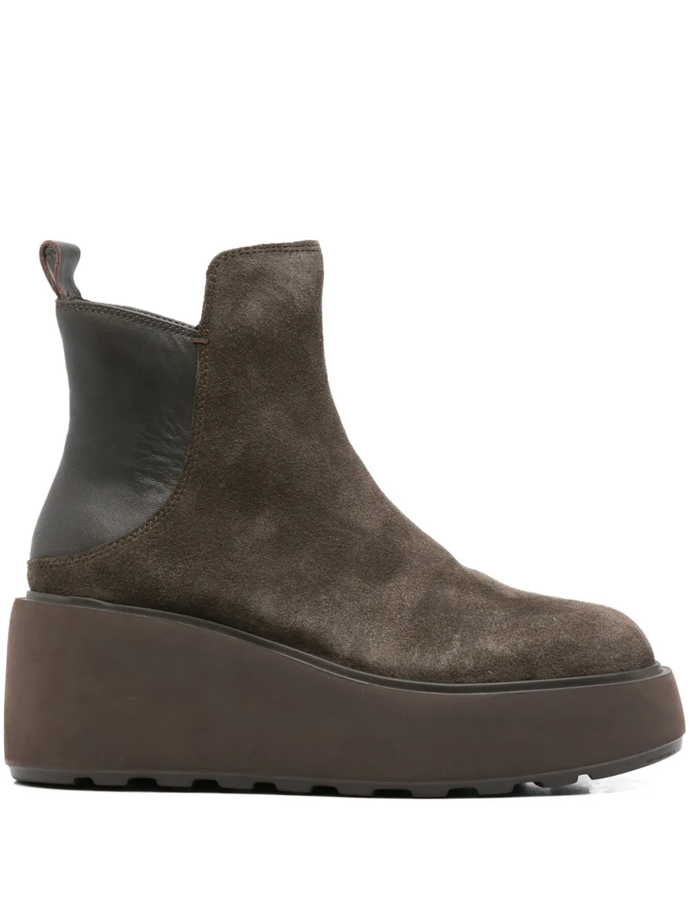 CAFèNOIR Suède Chelsea laarzen met plateauzool Bruin