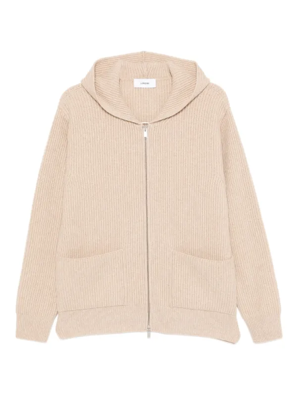 Lardini Hooded Cardigan in Neutrals