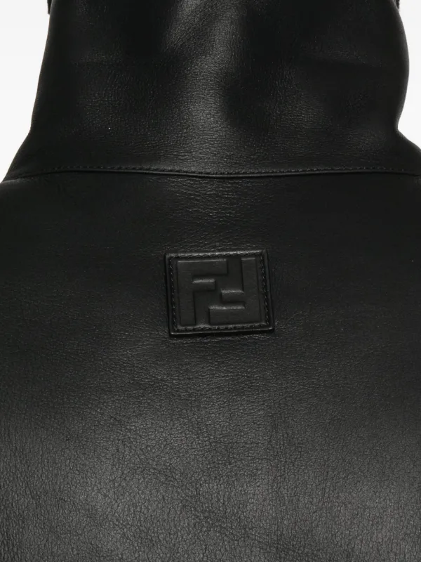 FENDI レザー ボンバージャケット | ブラック | FARFETCH JP