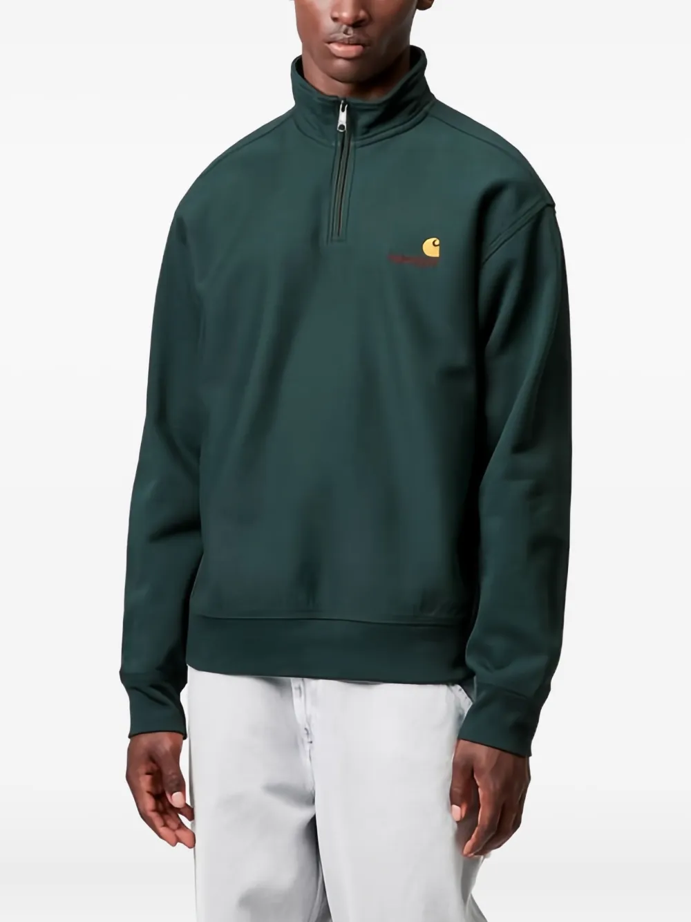 Carhartt WIP half-zip embroidered sweatshirt - Groen