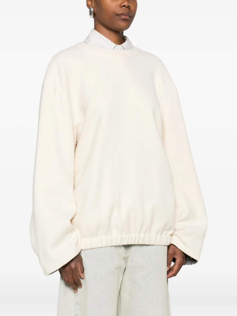 Carven Drop-shoulder Sweatshirt In White