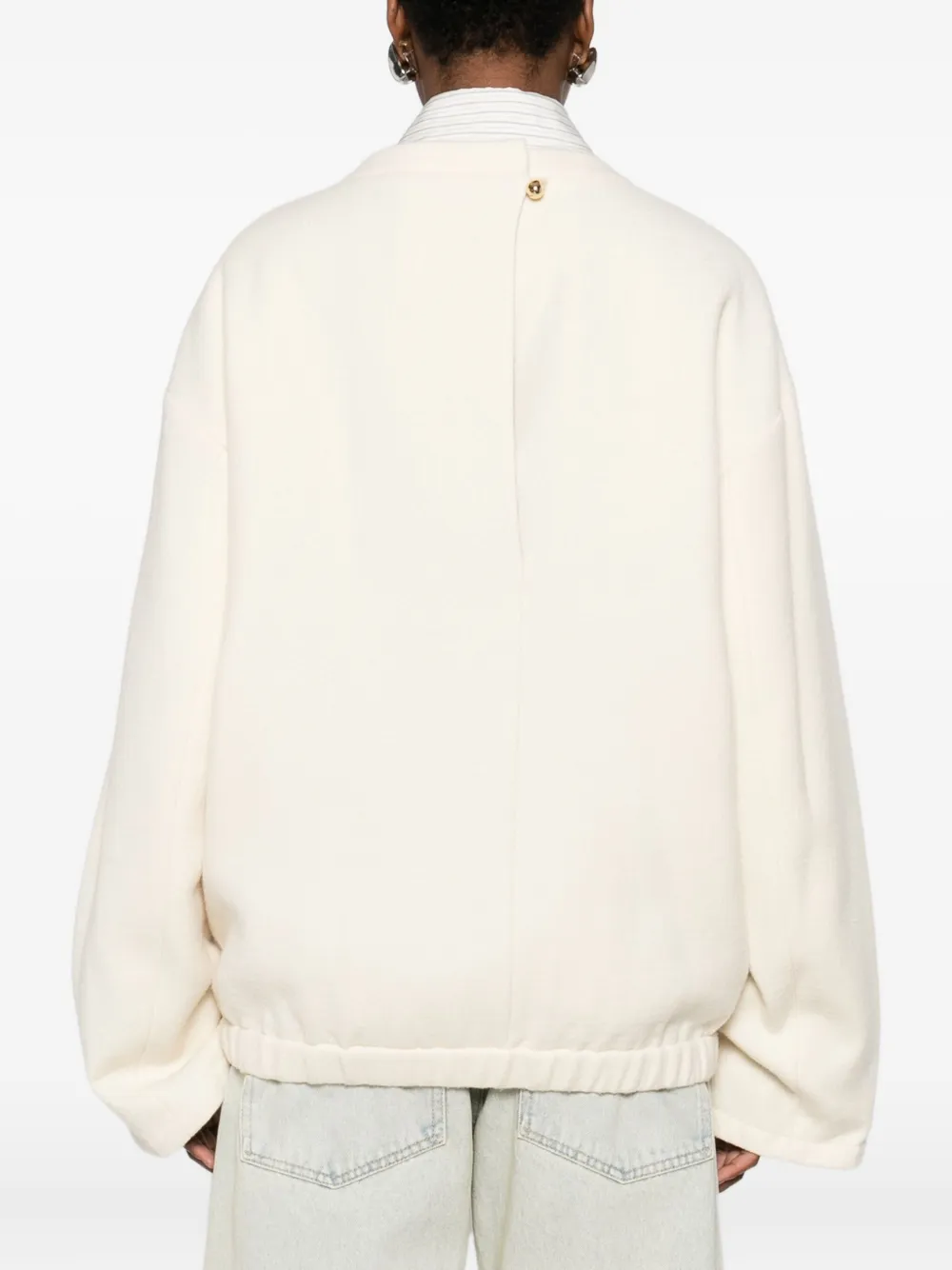 Carven Drop-shoulder Sweatshirt In White