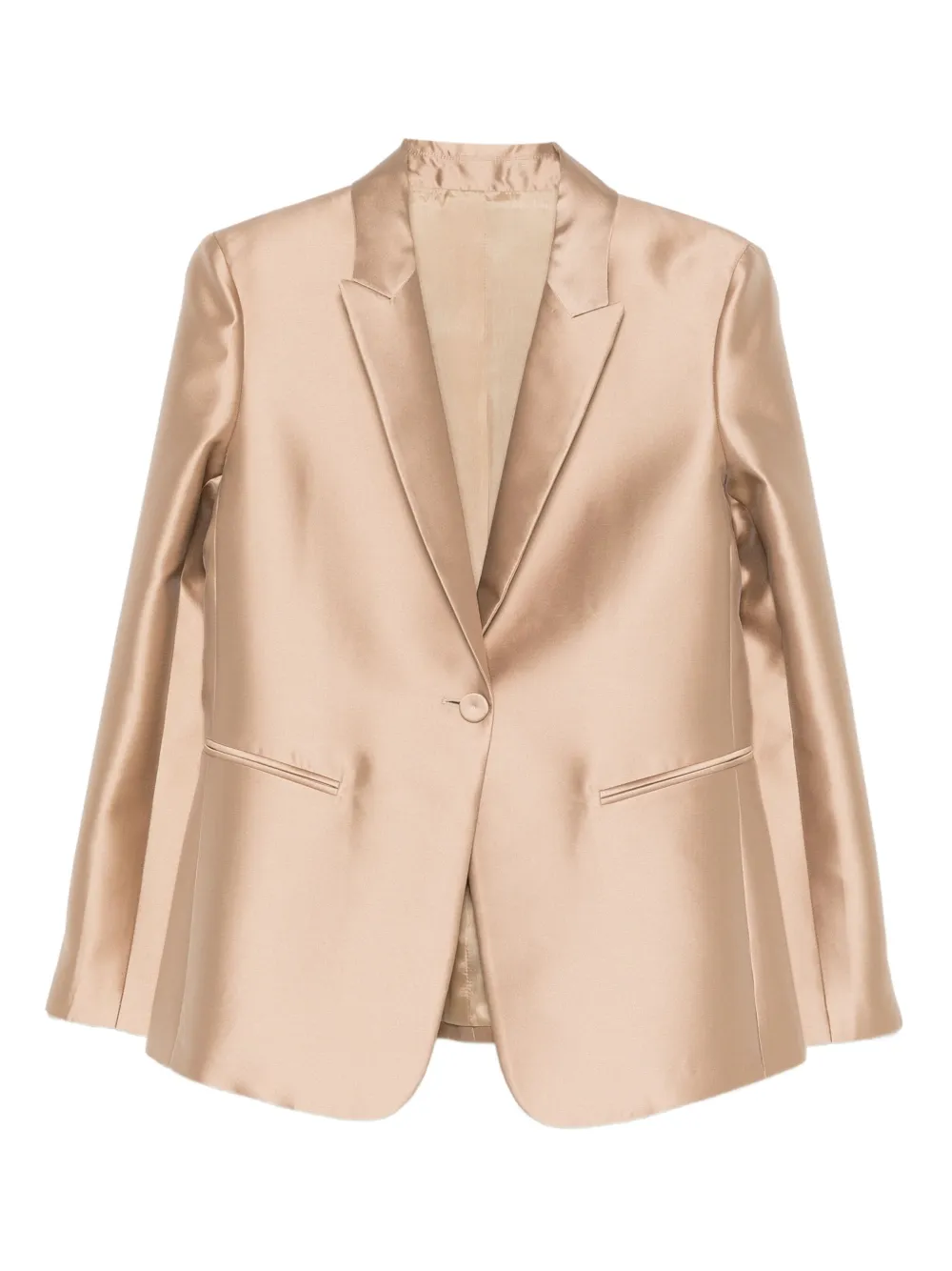 Alberta Ferretti buttoned peak-lapel jacket | Neutrals | Image 1