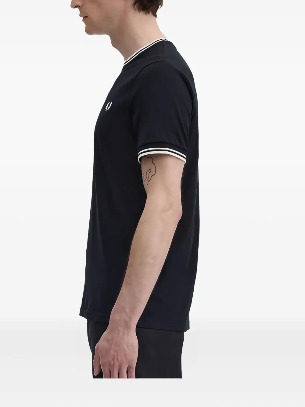 Fred Perry logo-dertail cotton T-Shirt - Zwart