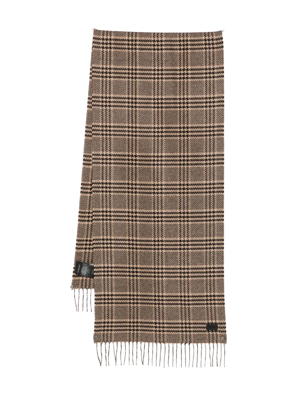 Saint Laurent check fringed scarf | Neutrals | Image 1