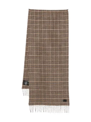 Saint Laurent Cachecol Xadrez Tartan Com Franjas | Preto | FARFETCH BR
