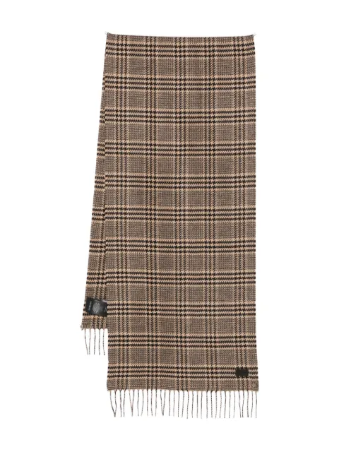 Saint Laurent check fringed scarf