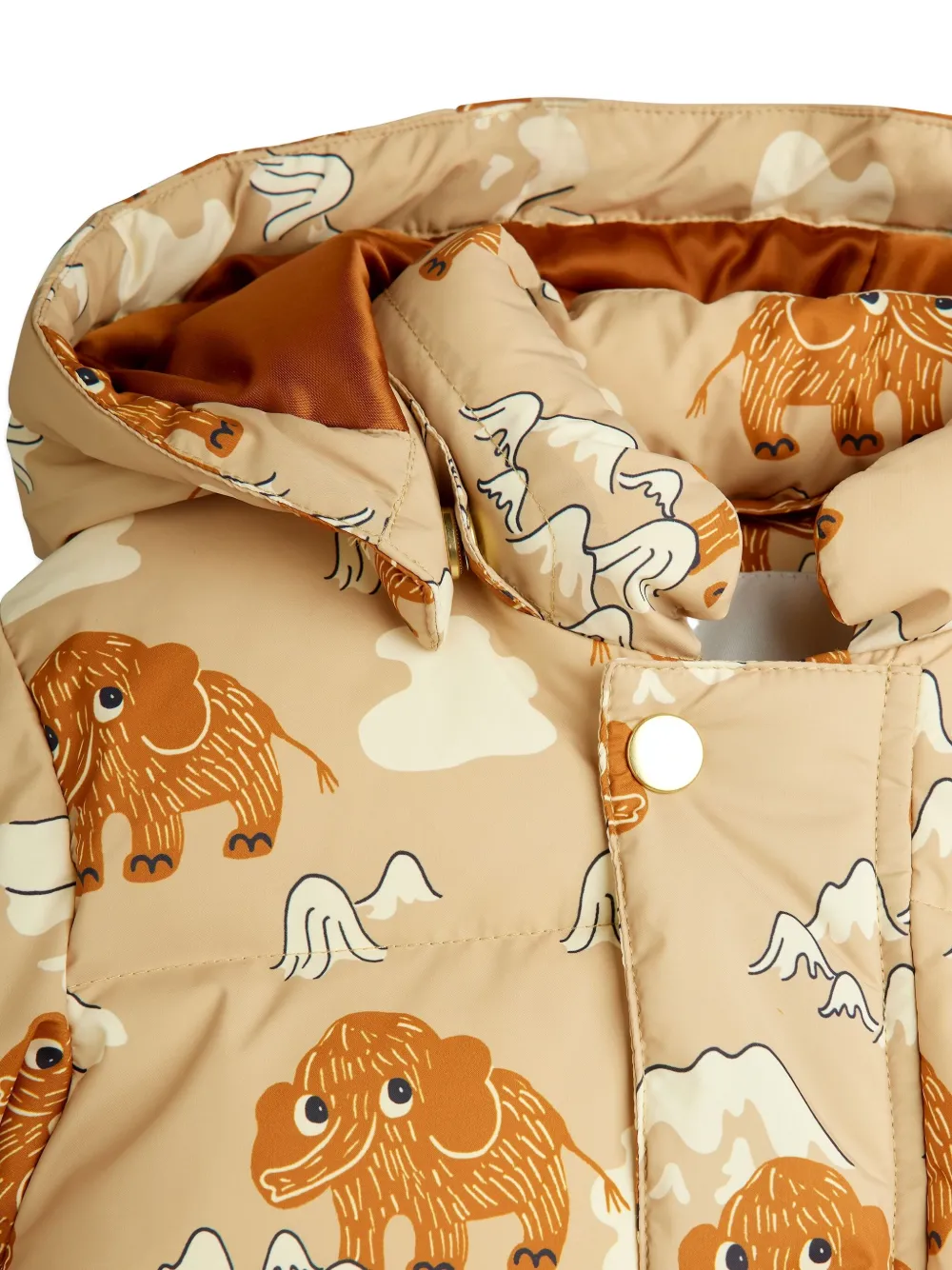 Mini Rodini Jas met capuchon en patroon Beige