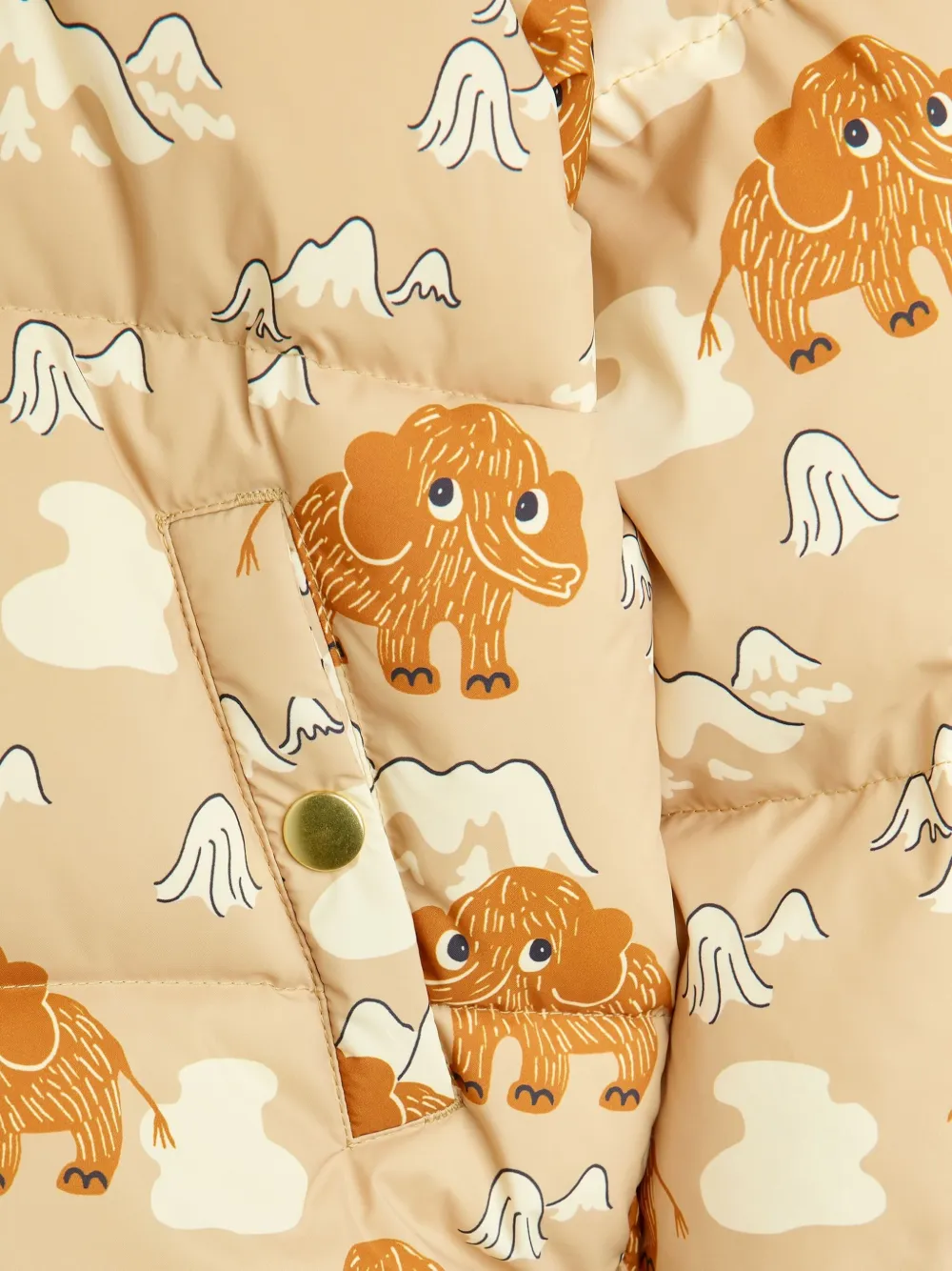 Mini Rodini Jas met capuchon en patroon Beige