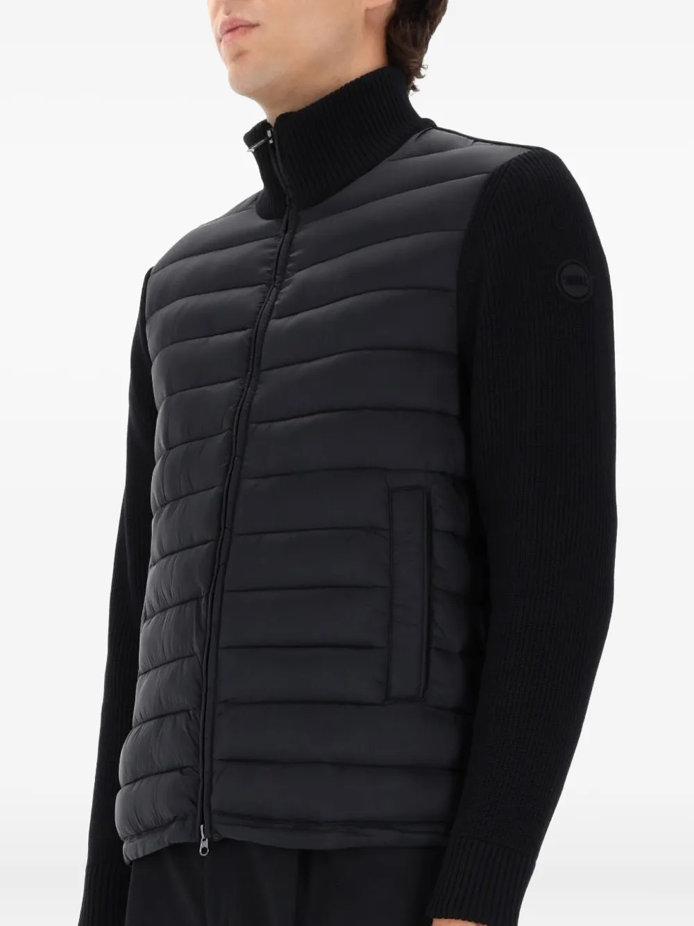 Colmar Geribbeld jack met vlakken Zwart