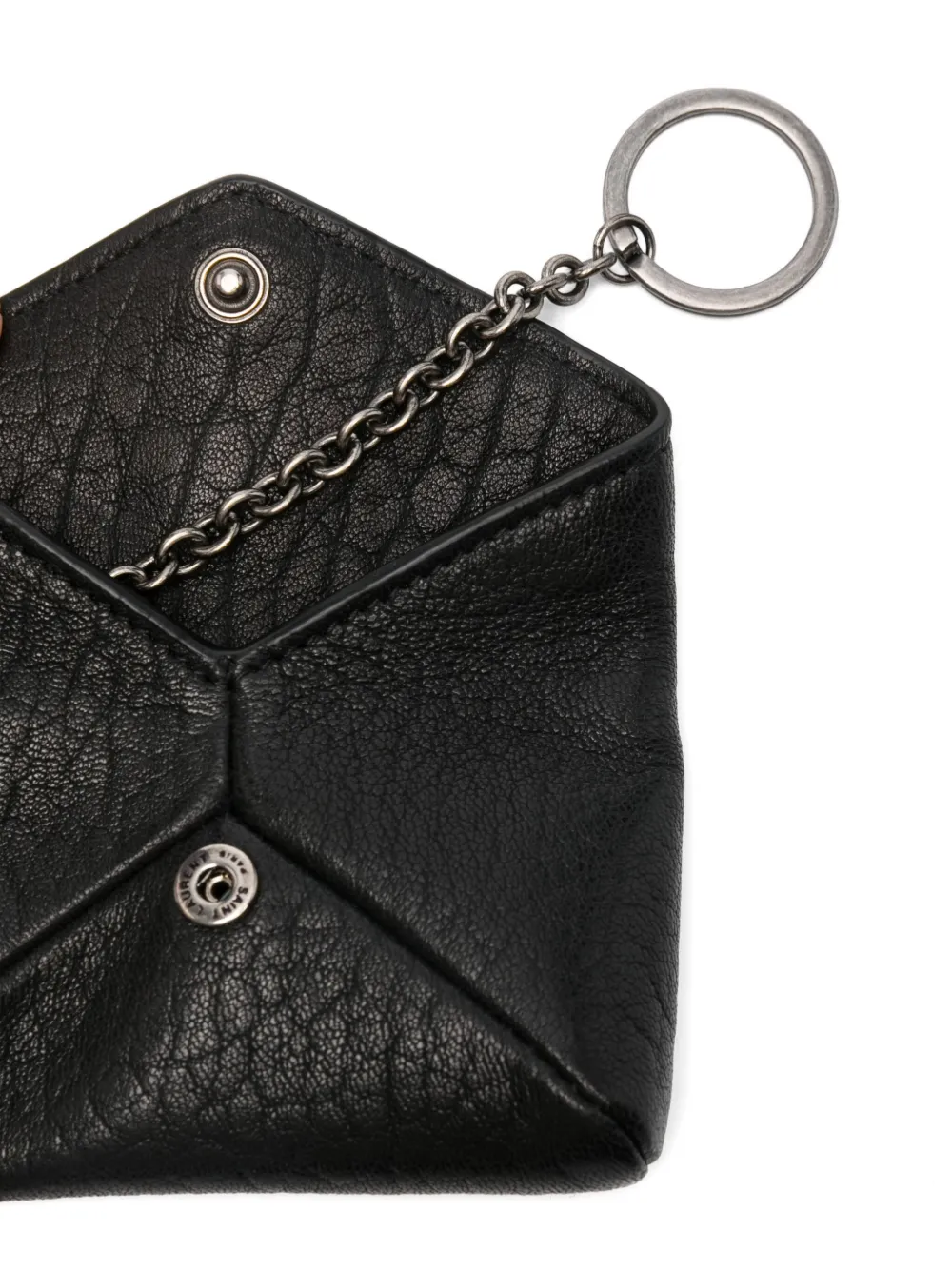 Saint Laurent Cassandre Logo Plaque Cardholder In Brown