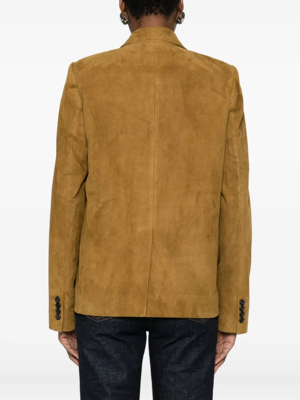Khaite Womens Toffee Saraphina Peak-lapels Suede Jacket In Brown