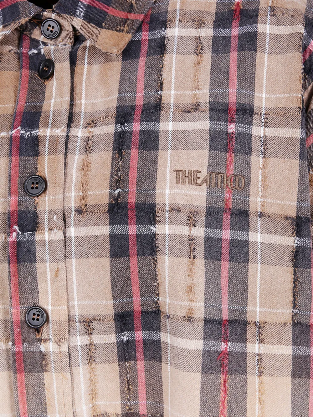 Attico Check-print Shirt In Multi