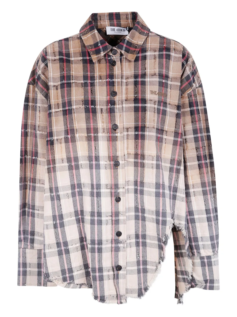 Attico Check-print Shirt In Multi