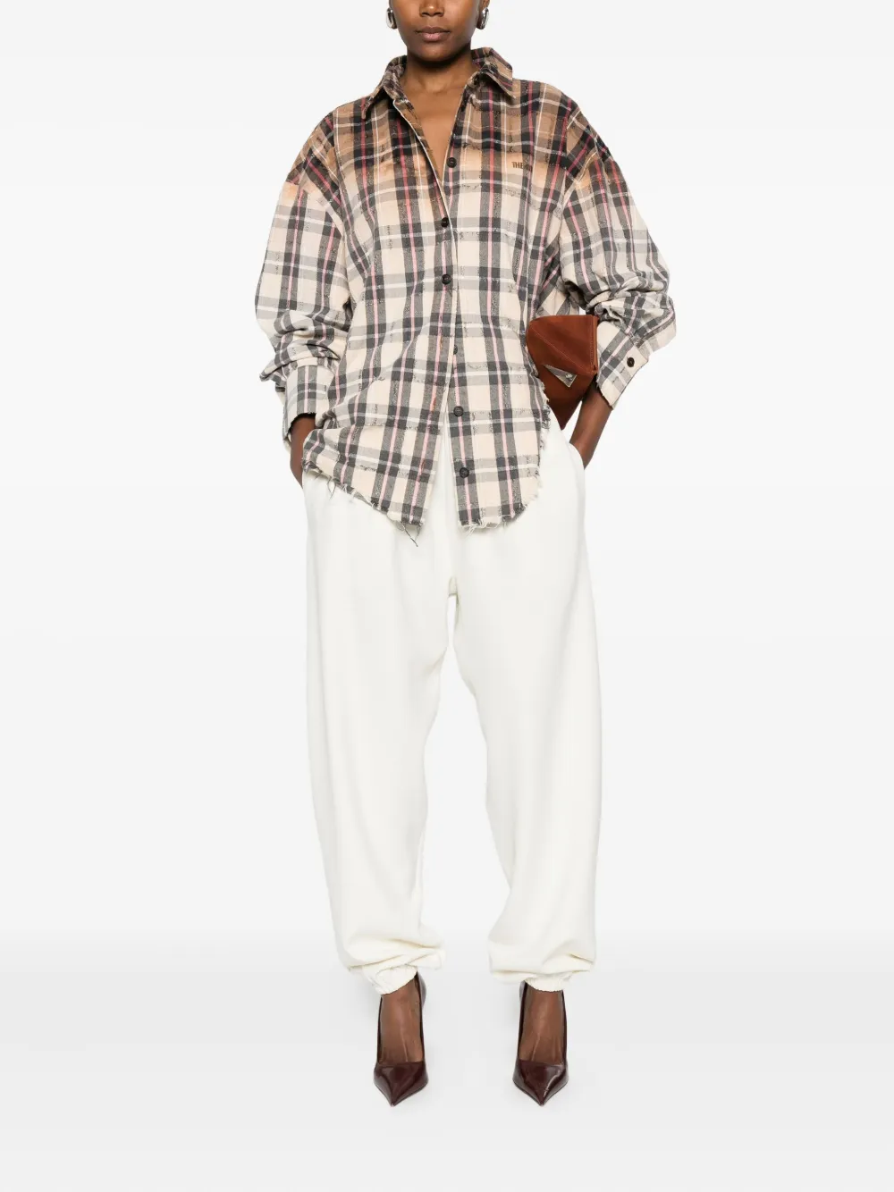 The Attico Geruit blouse - Bruin
