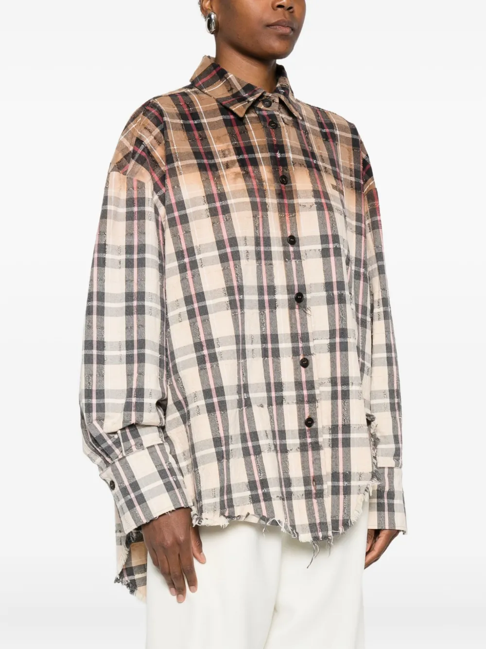 The Attico Geruit blouse Bruin