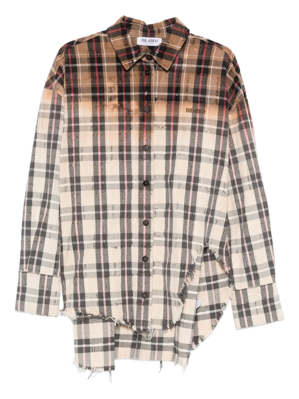 The Attico camisa con estampado de cuadros | marrón | Image 1
