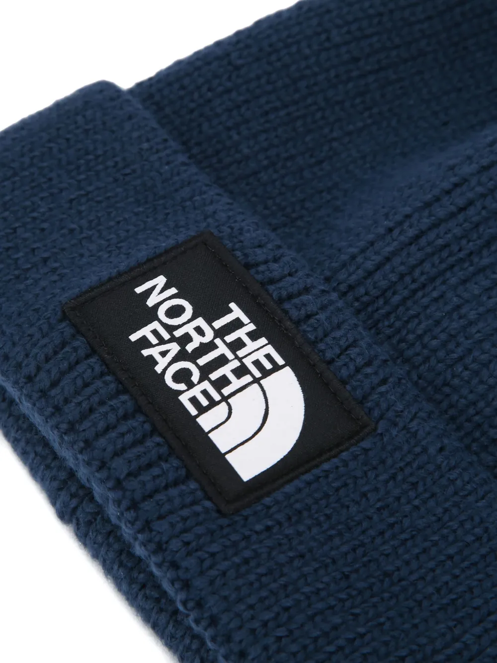 The North Face Muts met logo en omgeslagen rand Blauw