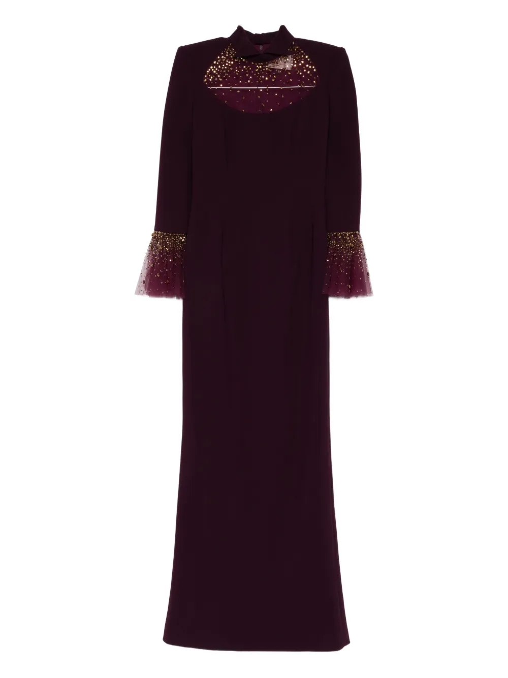 Jean Louis Sabaji Bell Sleeve Maxi Dress In Burgundy