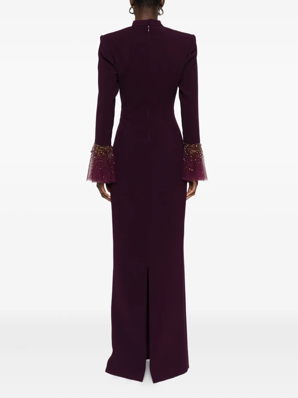 Jean Louis Sabaji Bell Sleeve Maxi Dress In Burgundy