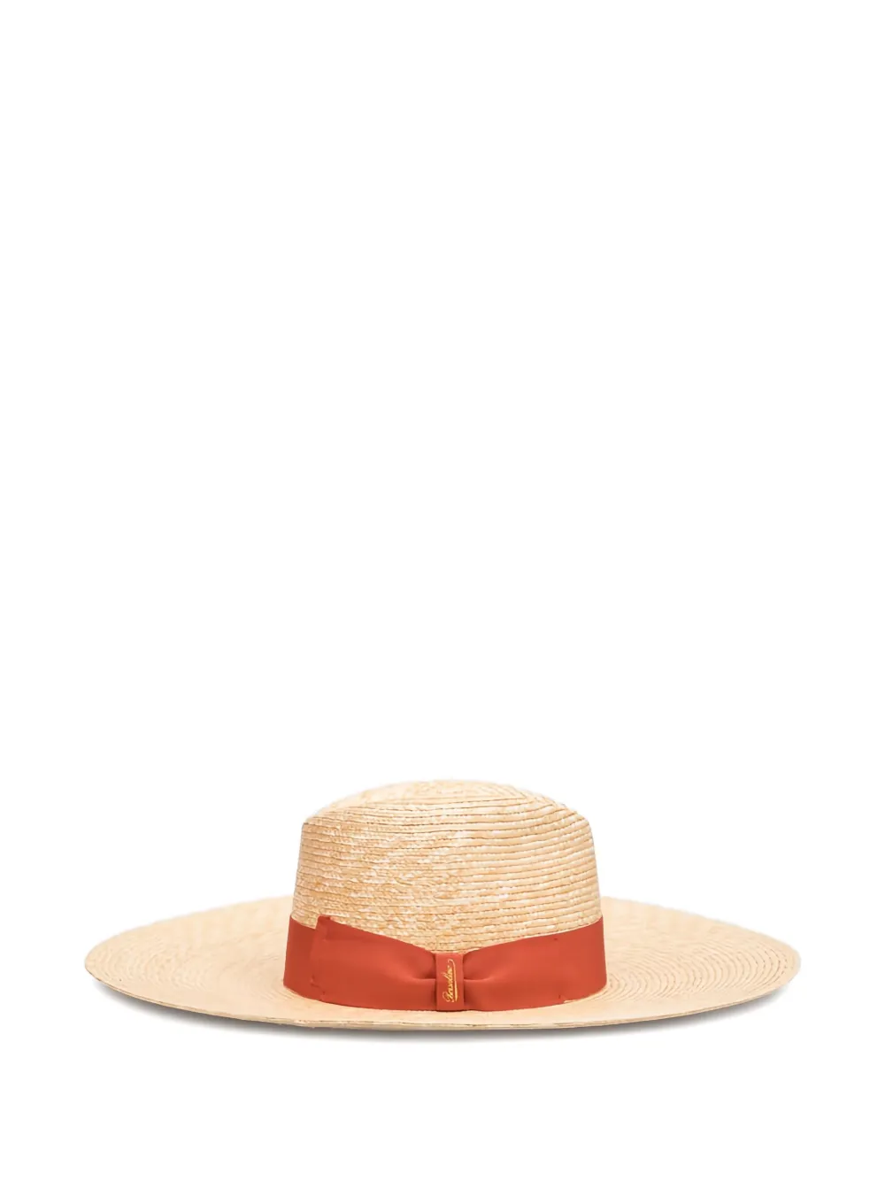 Borsalino ribbon-detail straw hat - Beige