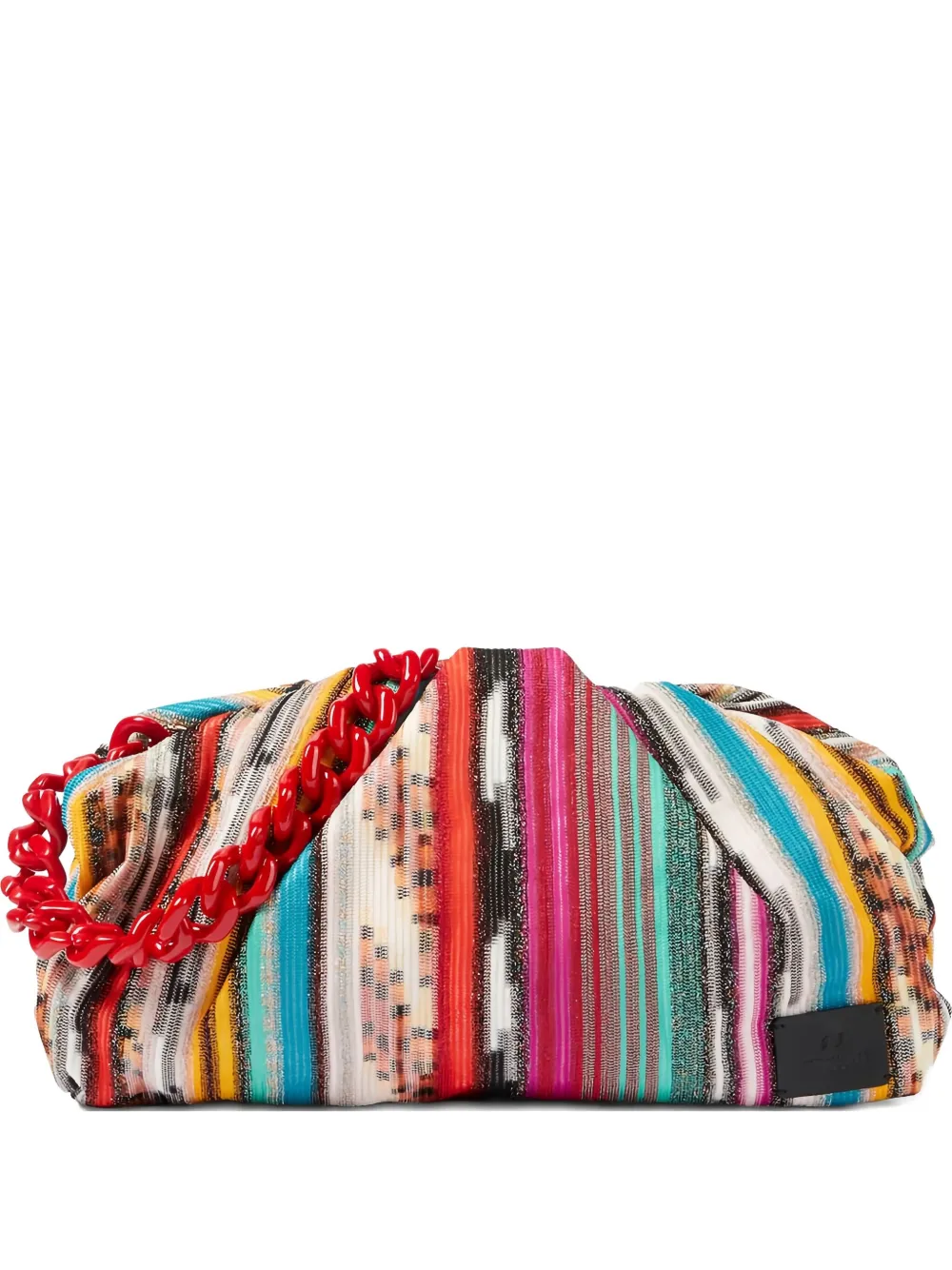Missoni Striped-pattern Clutch In Neutral
