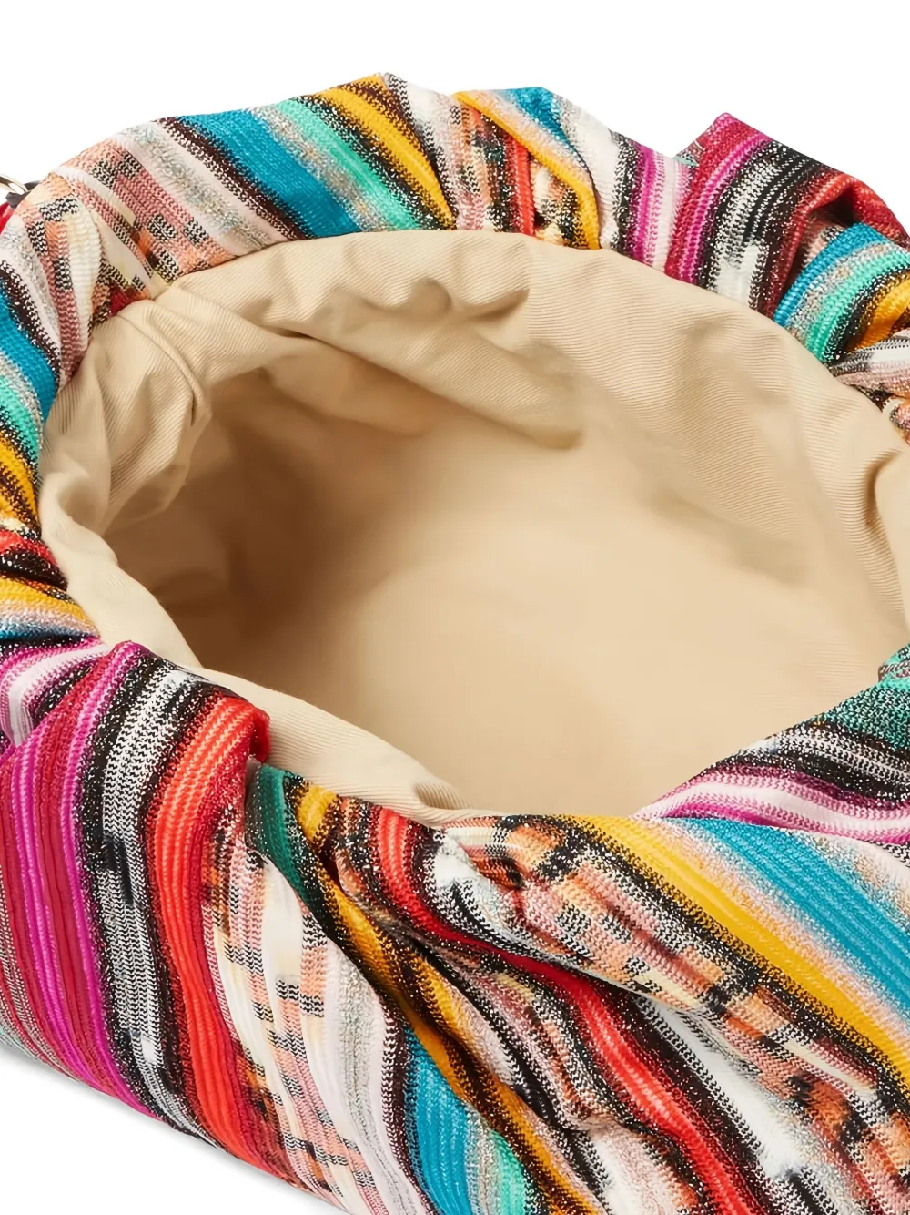 Missoni Striped-pattern Clutch In Neutral